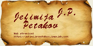 Jefimija Petakov vizit kartica